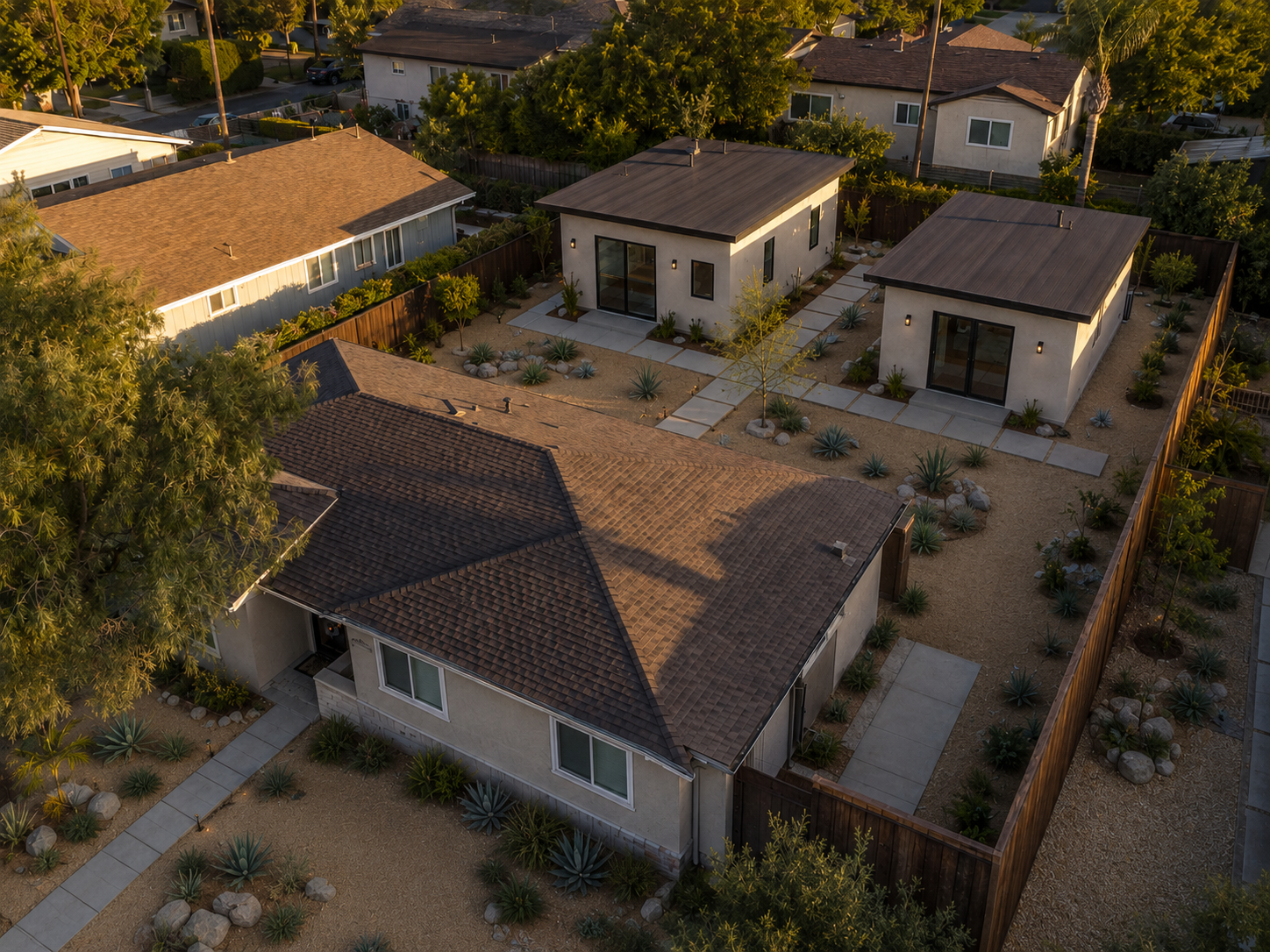 Modern backyard cottage added under SB9, San Diego